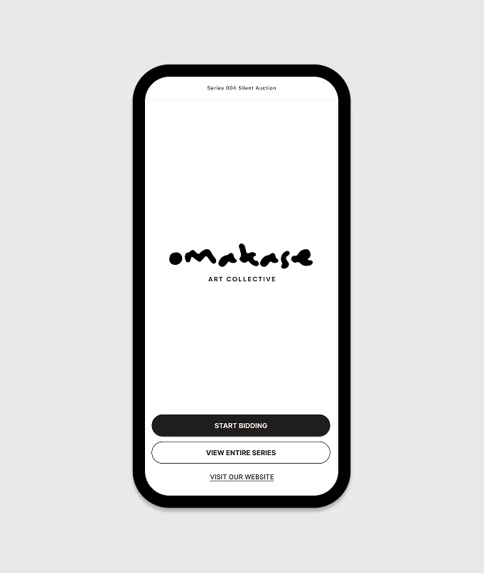 Silent auction start screen
