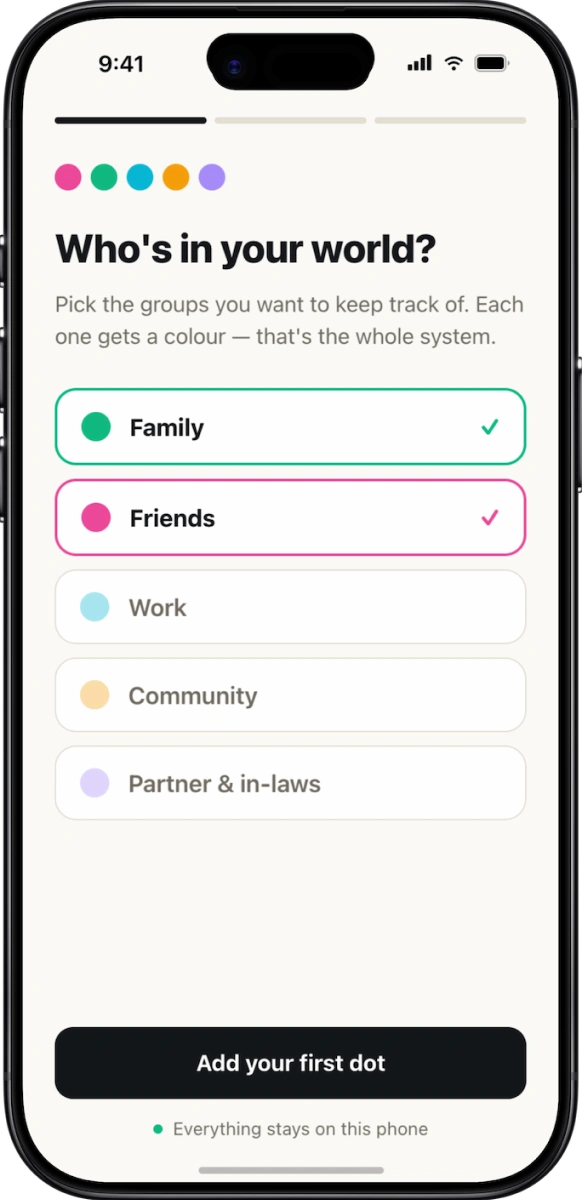 Onboarding screen