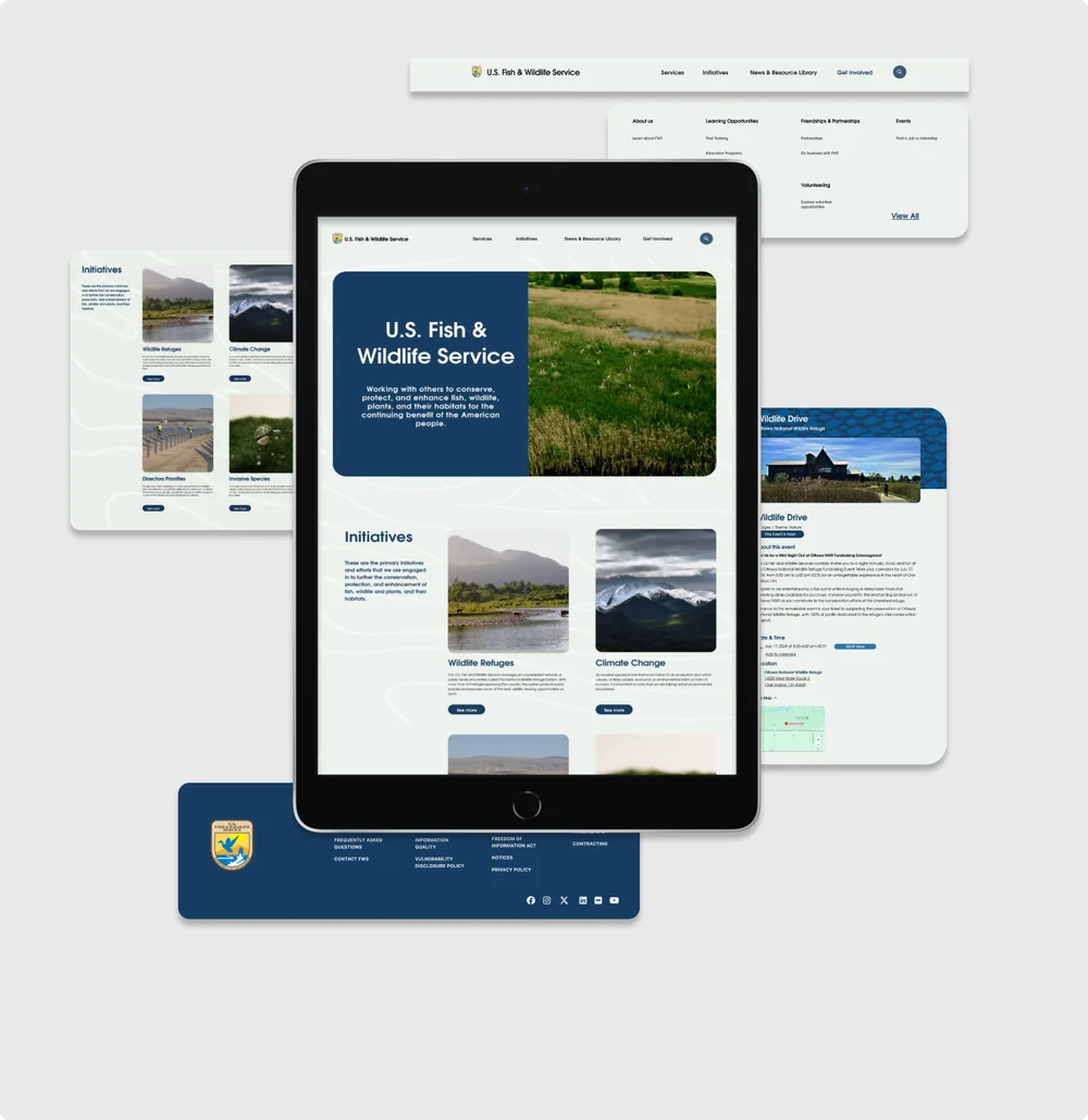 A/B tested layouts with color-blocked sections